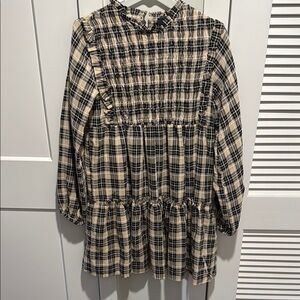 Plaid Long Sleeve Dress